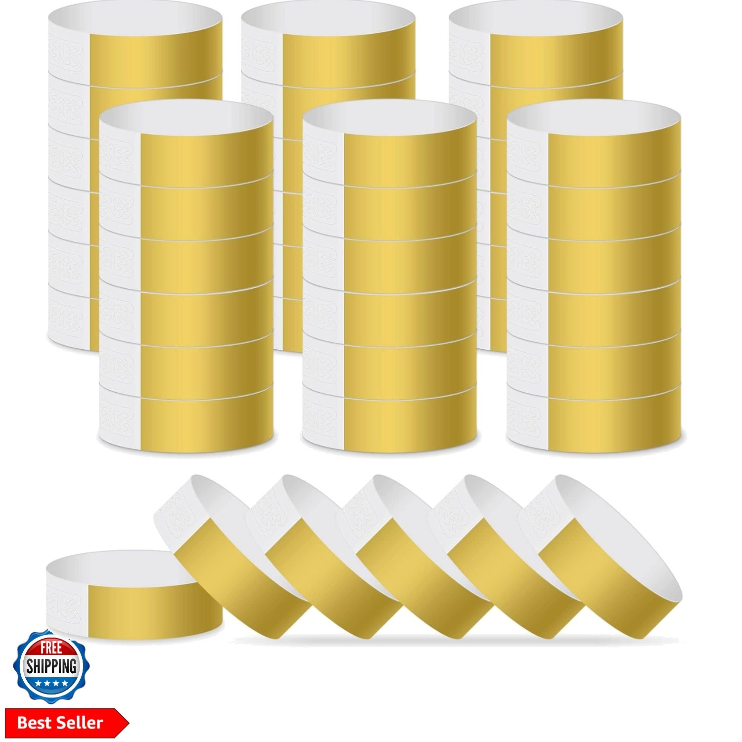 400 Pcs Gold Paper Event Wristbands Arm Bands Event Bracelets for Party Event…