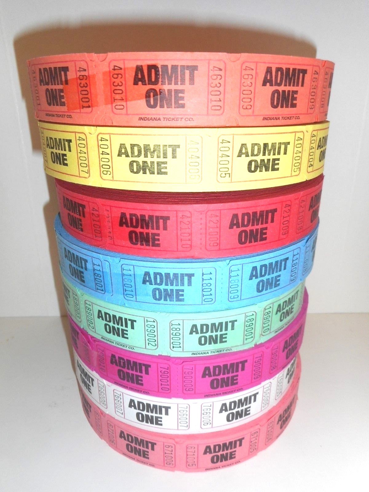 Single Roll Event Party Carnival Tickets – Assorted Designs & Colors