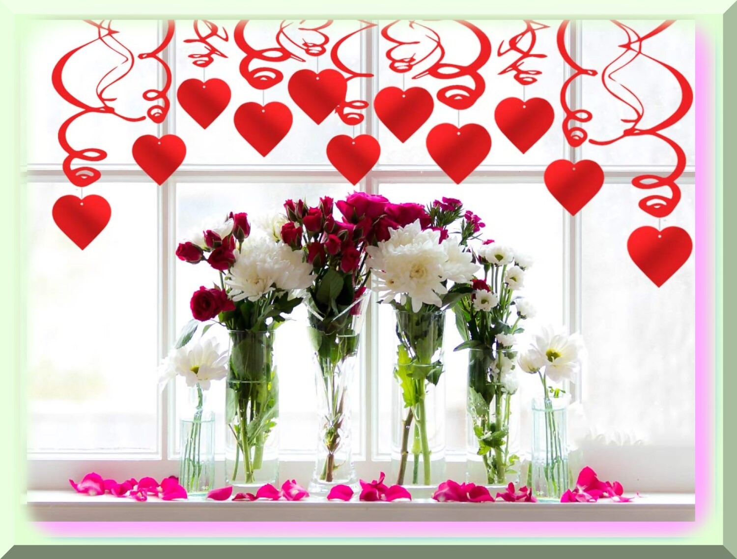 36 Reusable Heart-Shaped Hanging Decorations
