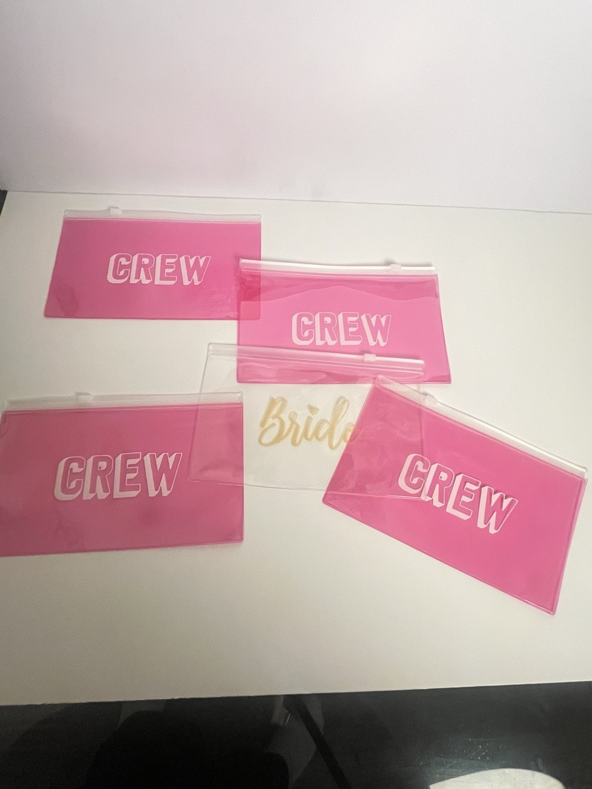 16 Pc Bachelorette Party 4 people Kit glasses sashes visors pouches white pink