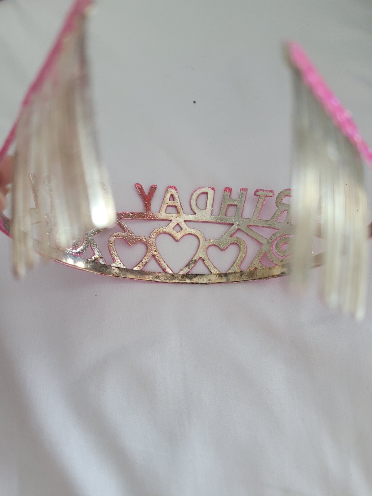 Birthday Girl Pink Sash w/ Black Text And Glitter Tiara