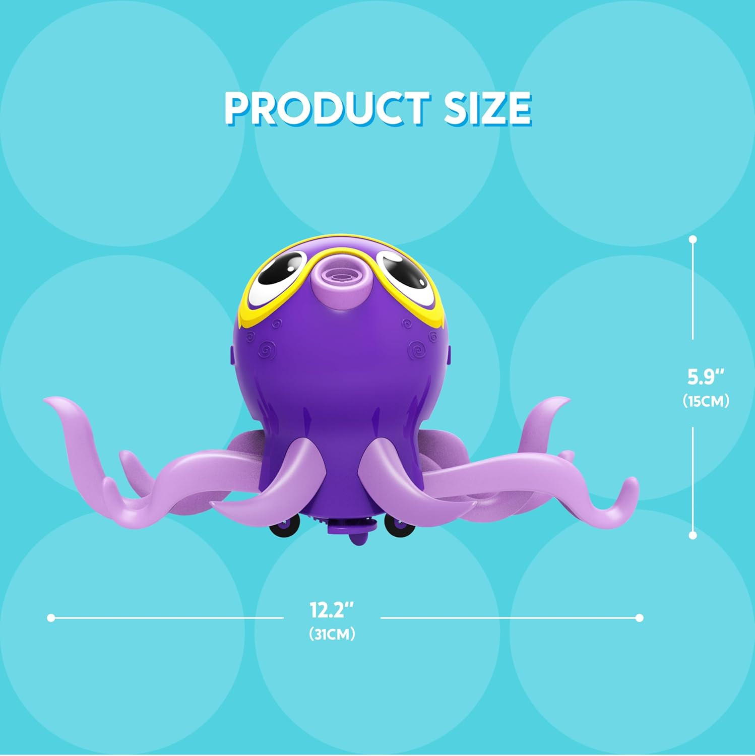 Dancing Octopus Bubble Machine 360° Auto-Avoid Toy with Solution for Kids Party!