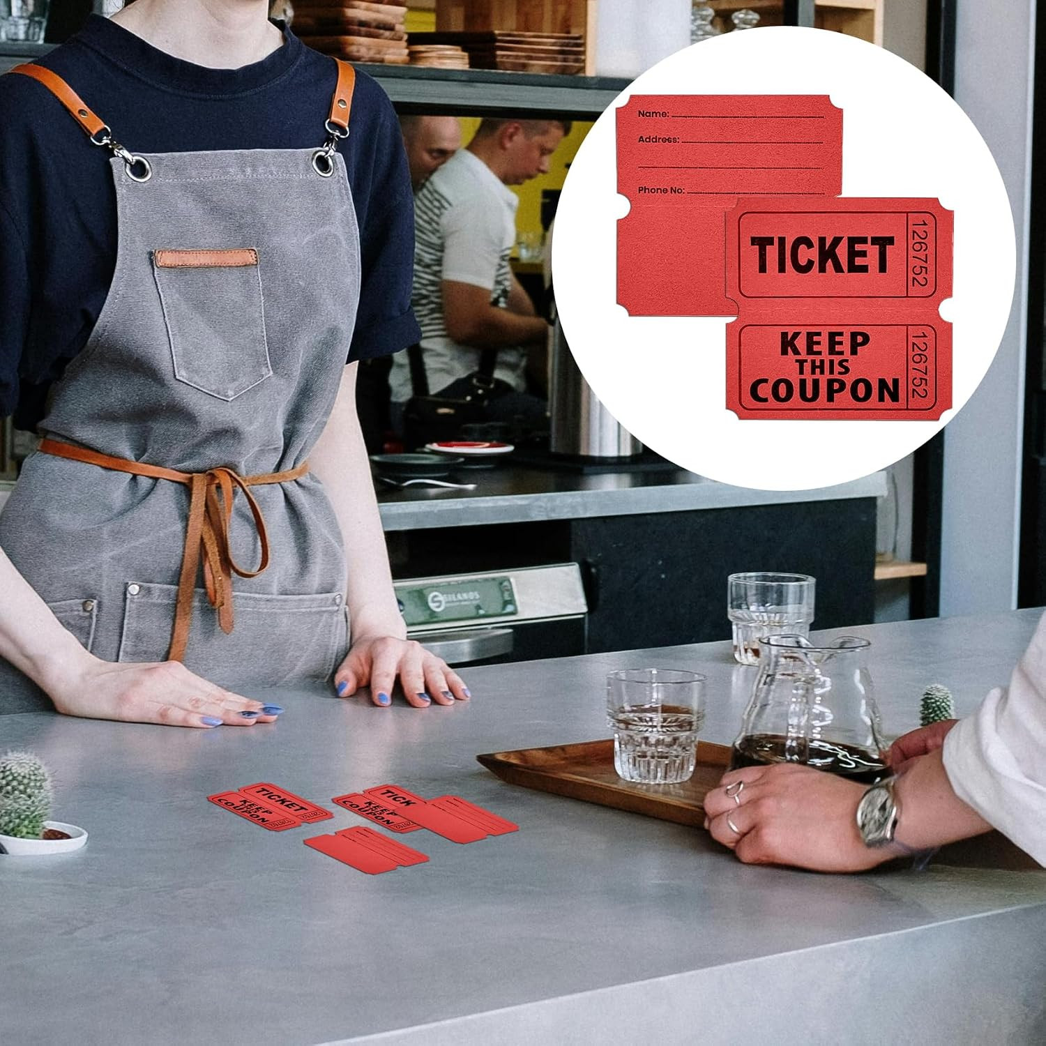 100 Green Raffle Tickets Double, 50/50 Raffle Tickets for Carnivals Events En…