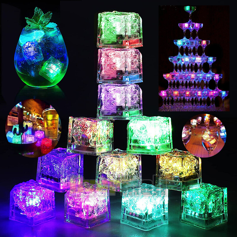 4-120x Light Up Ice Cube for Drinks Multi-Color LED Ice Cubes for Ice Cube Light