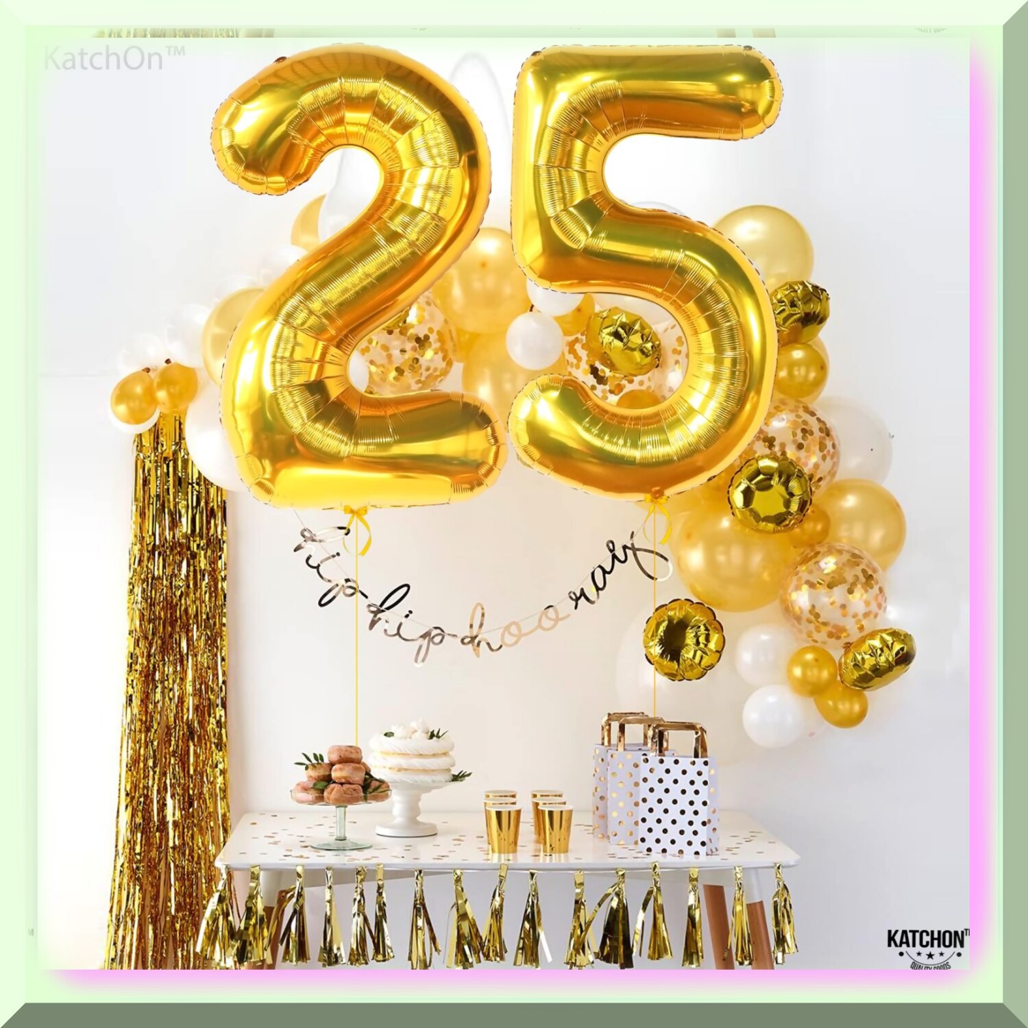 25 Number Gold Balloon Set for Celebrations