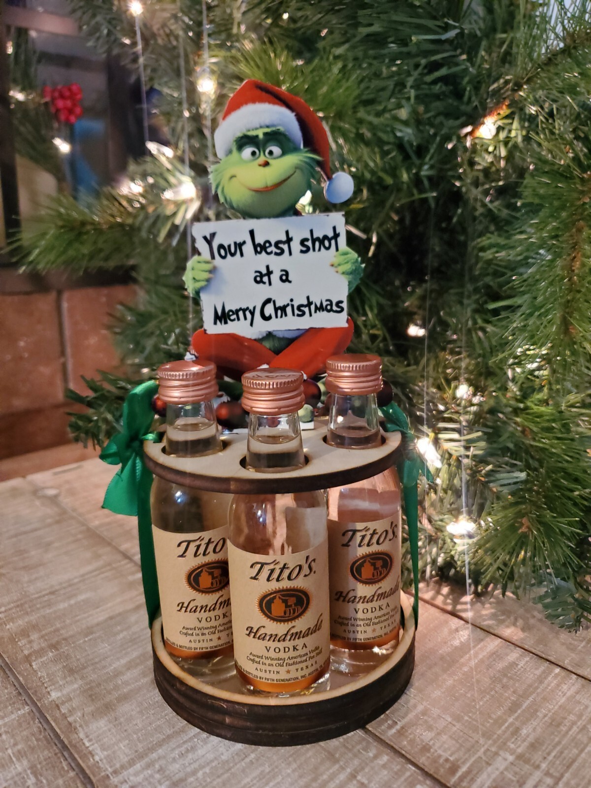 Grinch Mini Bottle Holder- Cool Birthday Christmas Gifts for Him Her, Grinchmas