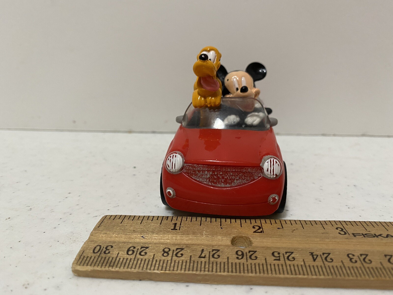 DecoPac Mickey Mouse and Pluto in Rolling Red Car Cake Topper Disney