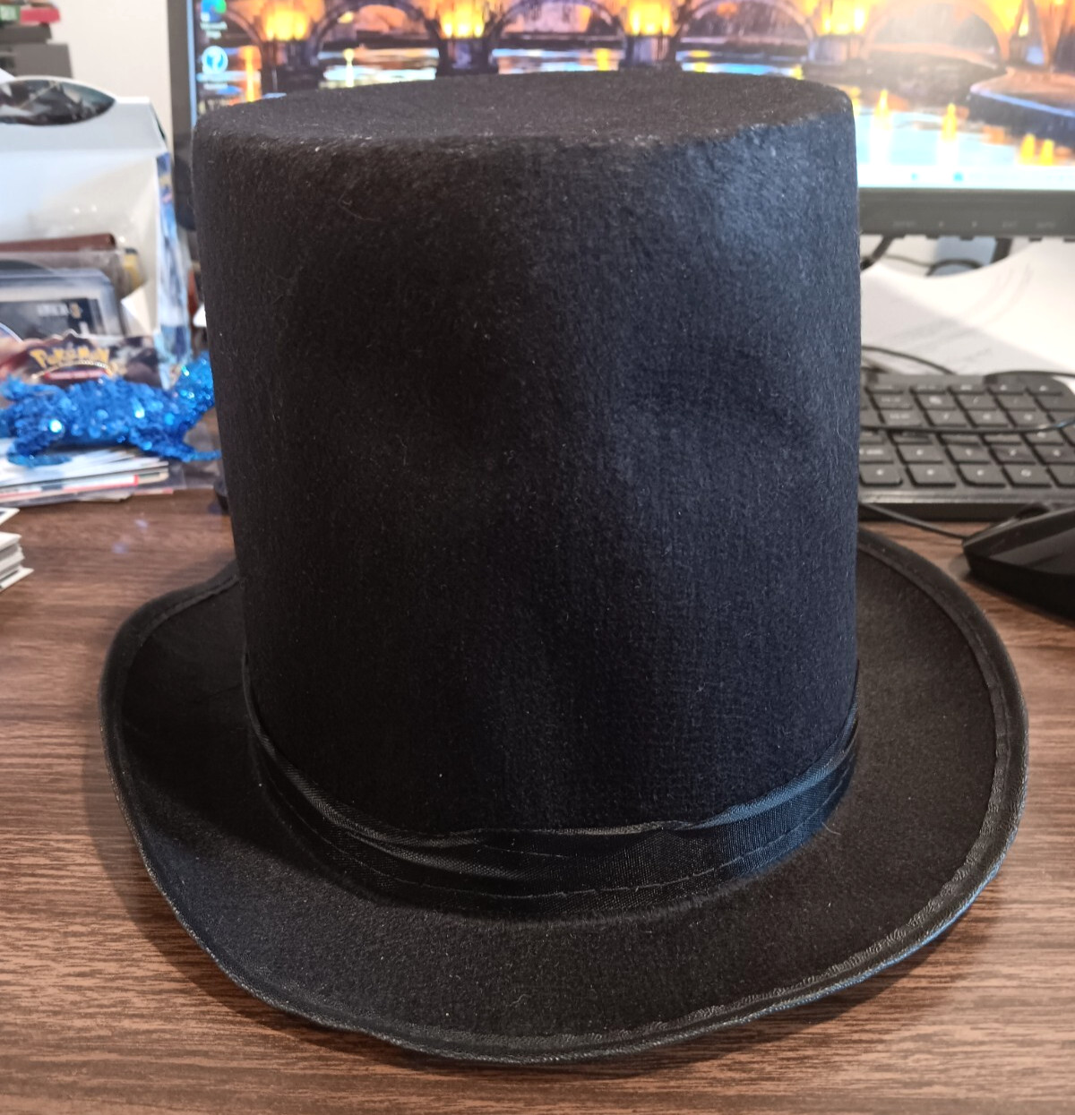 11″ x 10″ BLACK PARTY TOP HAT WITH BLACK BAND, NEW YEAR’S EVE/MASQUERADE