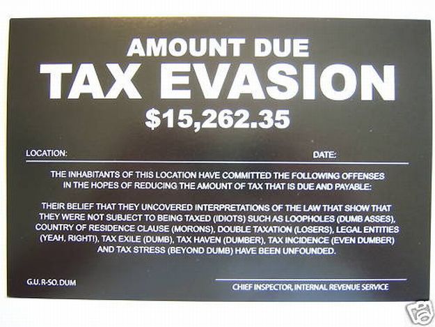 Humiliating Prank Sign – TAX EVASION