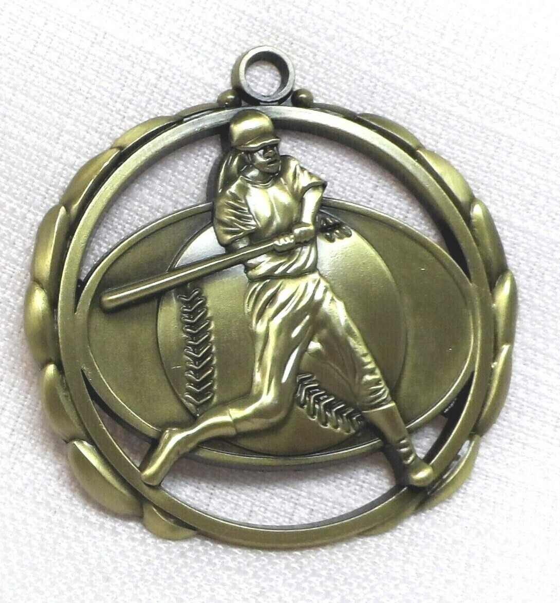 Lot of 19 Baseball Batter Embossed Brass Award Medallion Medal Trophy Metal