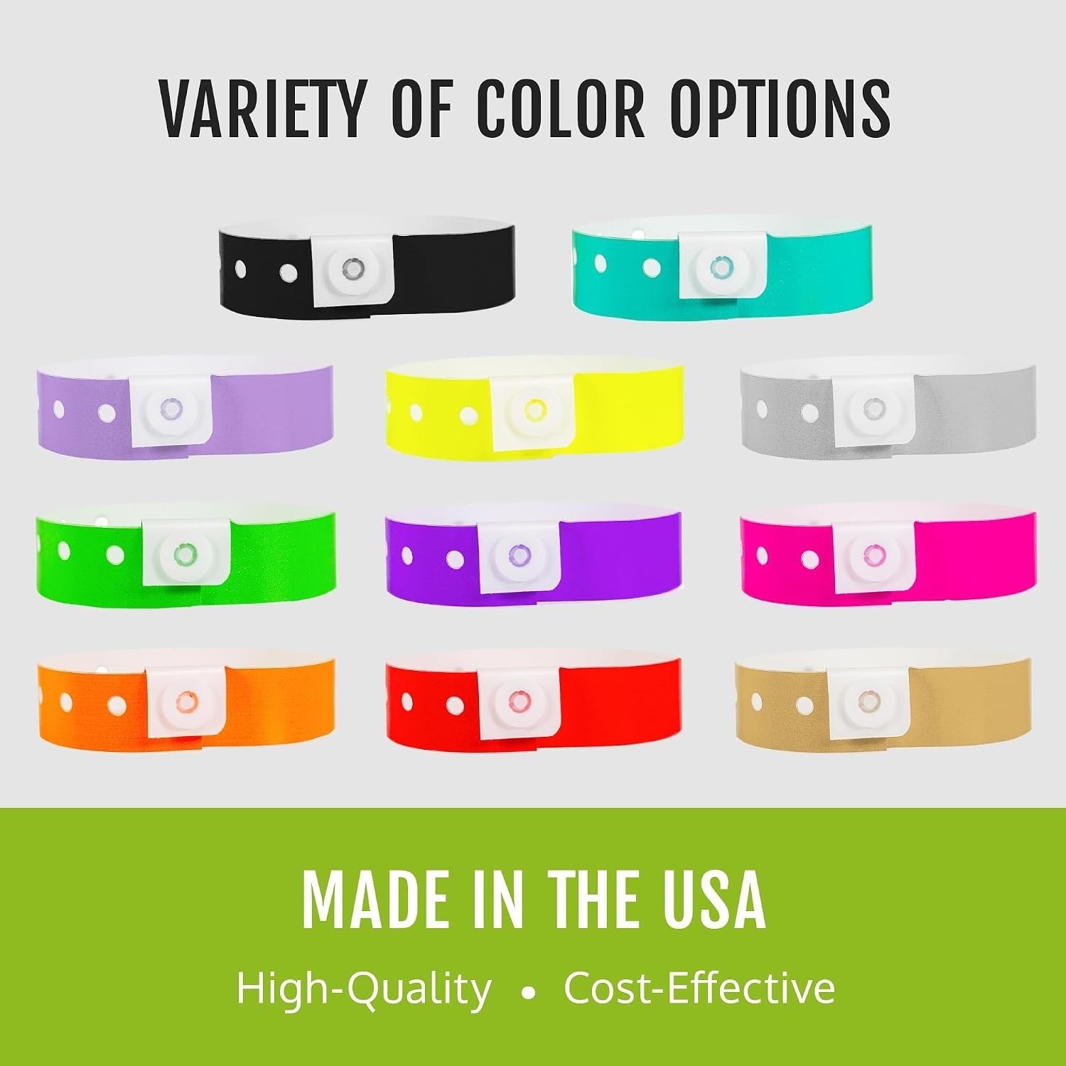 Snap Closure Hospital ID Bracelets – Pack of 500