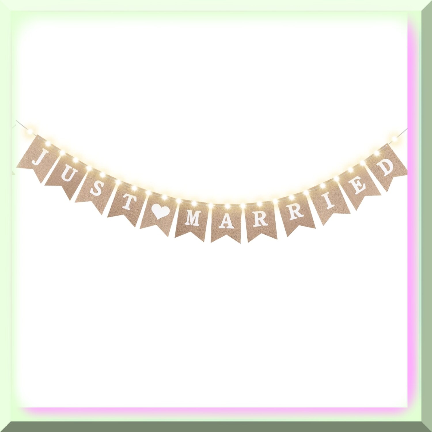 Enchanted Ever After LED Fairy Light Burlap Banner