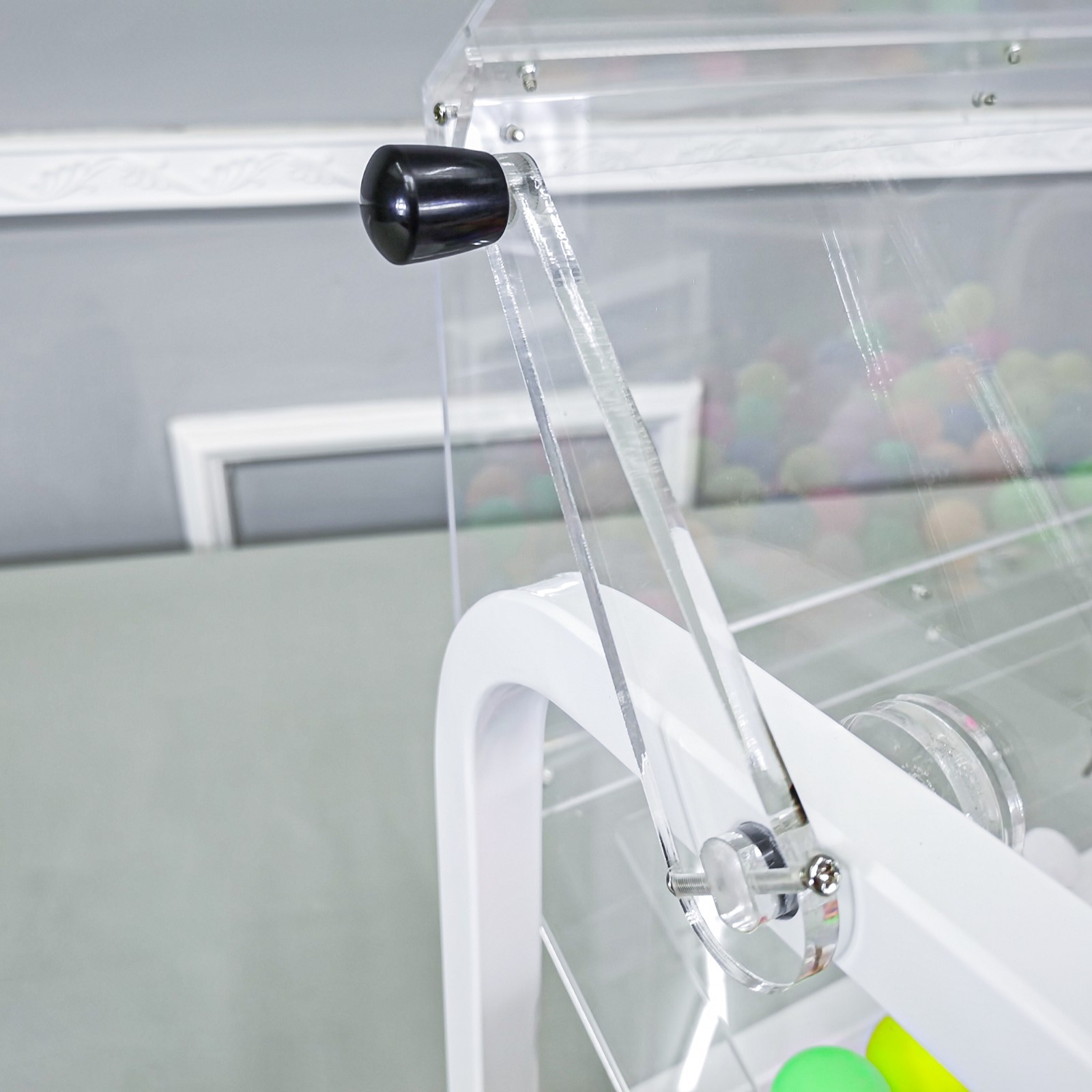 30x18x20″ large Clear Acrylic Raffle Drum Metal Stand, Lucky Draw Ticket Box