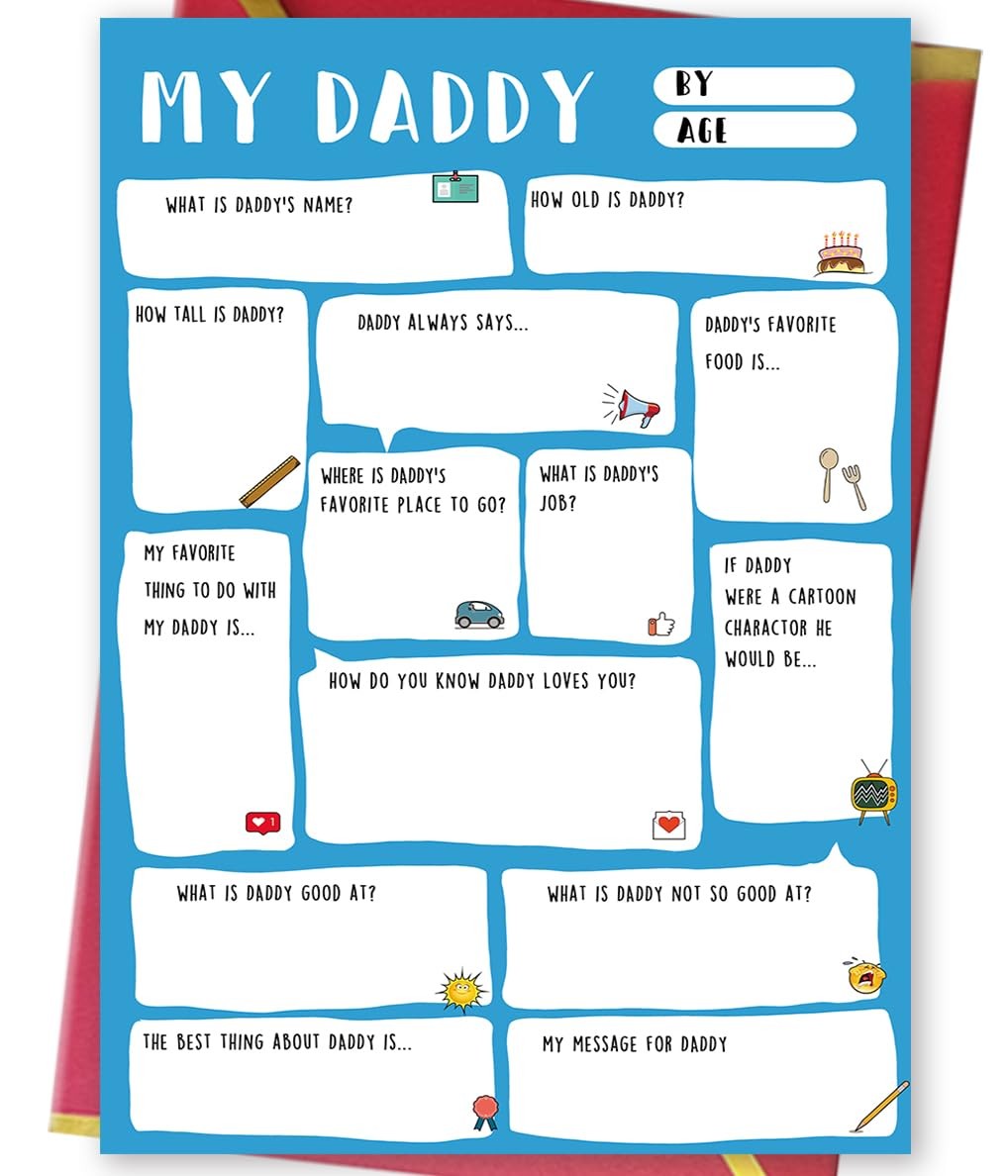 Ziwenhu Daddy Fathers Day Card,Funny 8 inches x 5.3 inches, 64