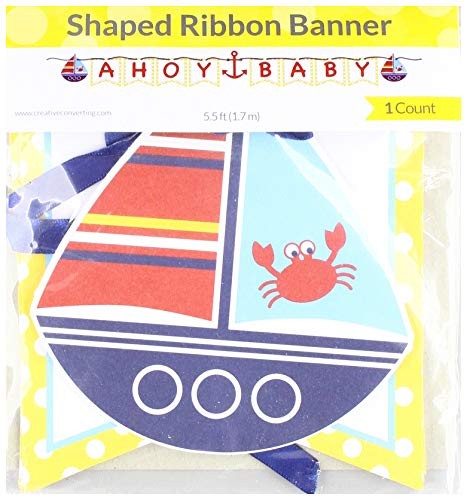 Shaped Ribbon Banner Ahoy Baby