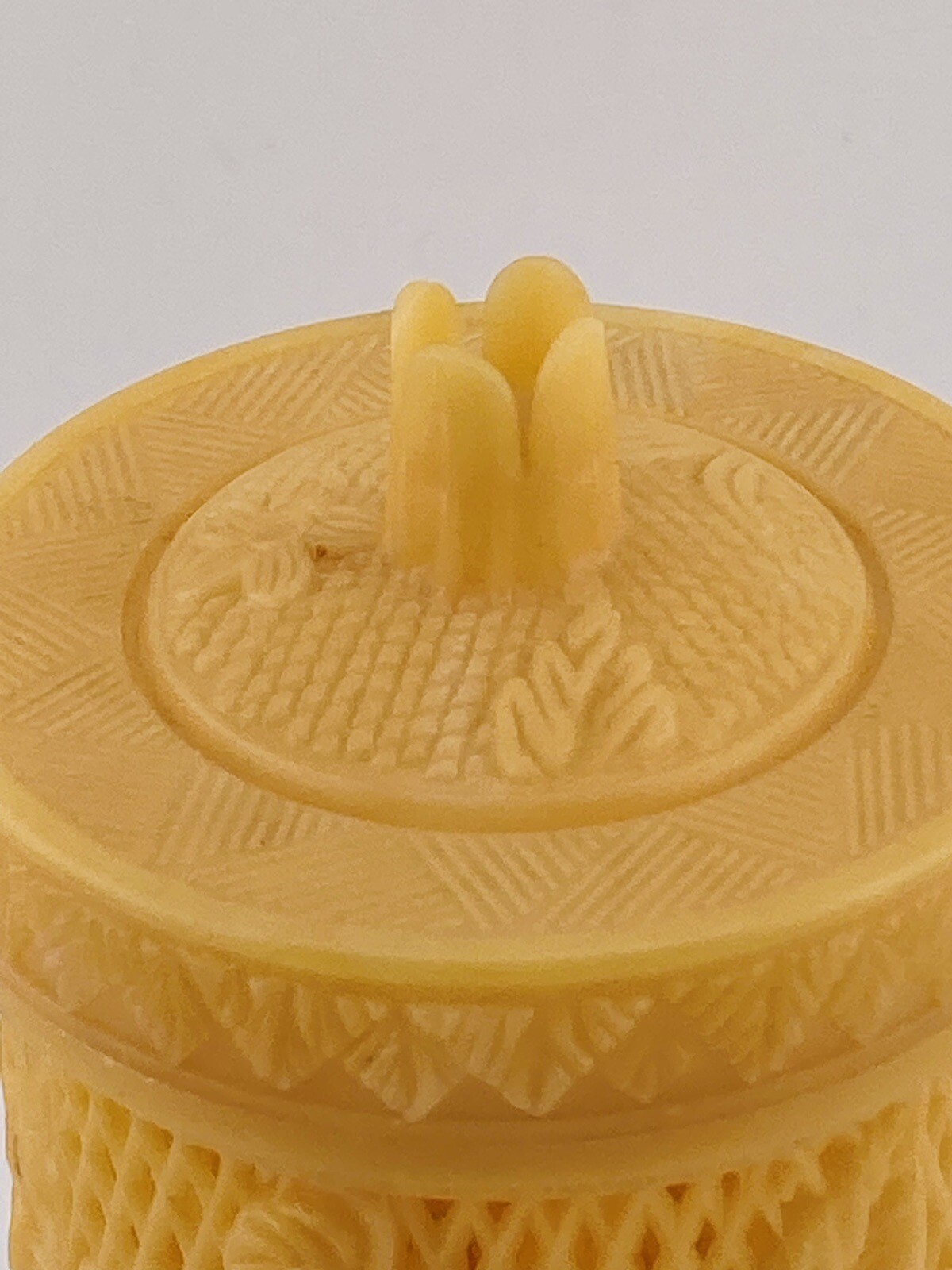 Faux Ivory Flower Treasure Container W/ Party Picks-Rose Pattern By Prestige