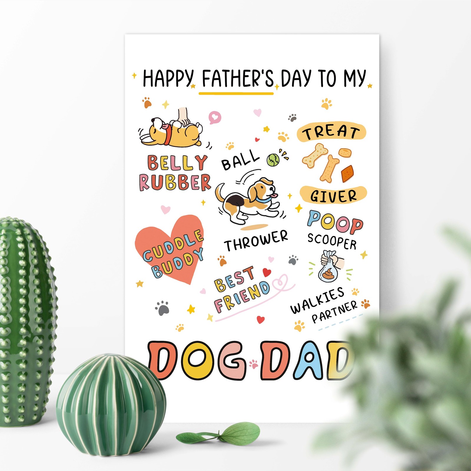 Cheeklee Cute Fathers Day Card for Dog Dad, Funny 8.1 x 5.3 inches, Dad