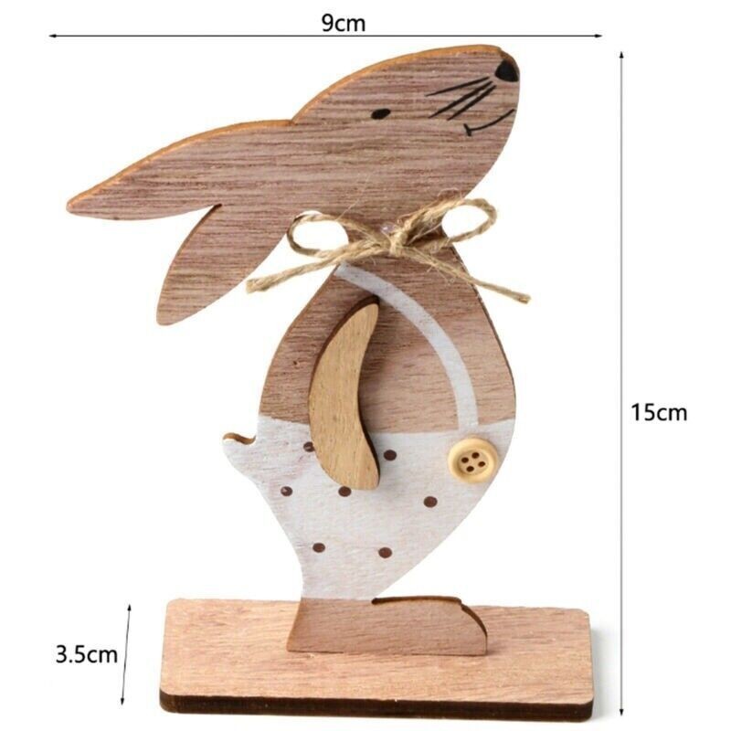 Mini Cute Decor Gift Wooden Bunny Wood Easter Rabbit Home Accessories Ornaments