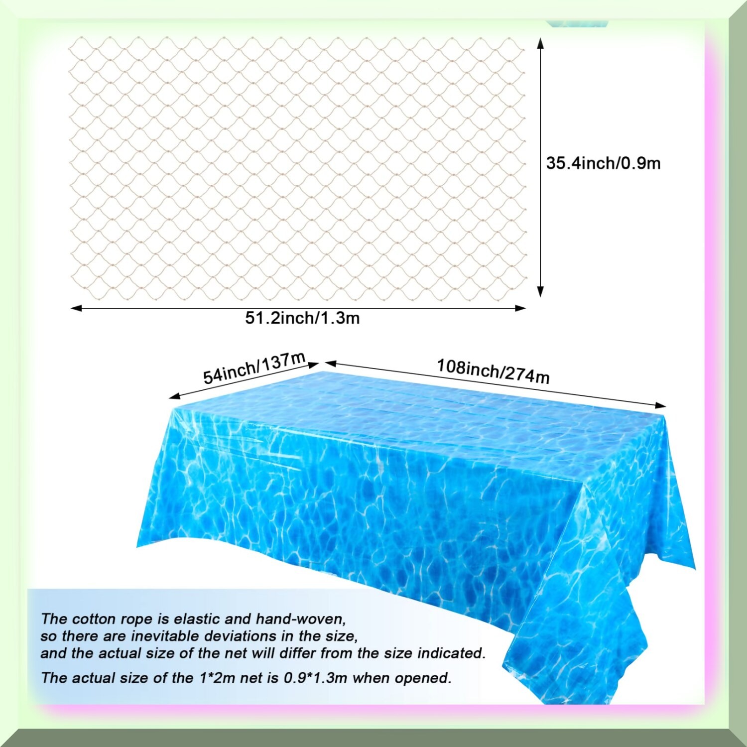 Ocean Breeze Party Pack with Blue Tablecloth and Fish Net