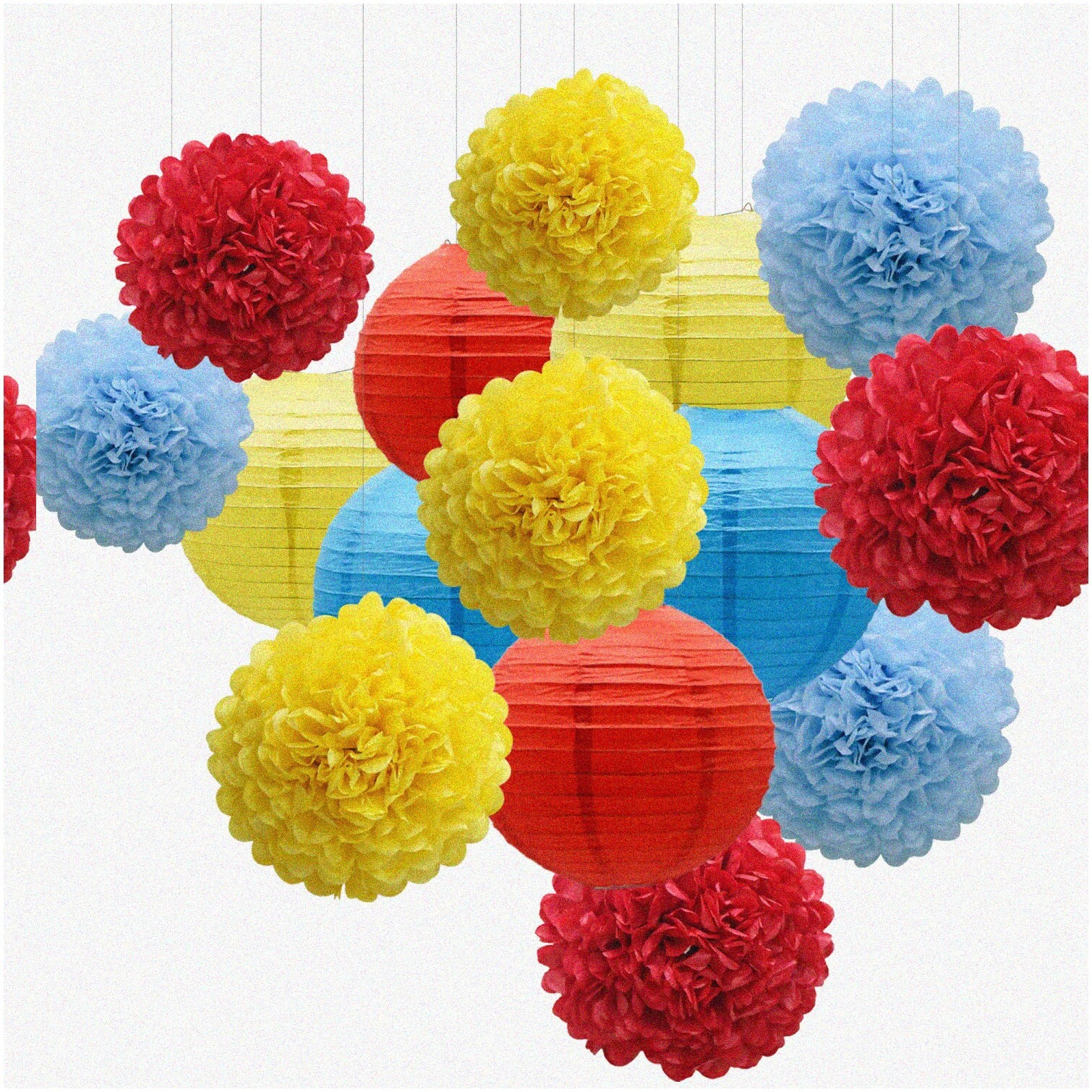Colorful Hanging Party Decor Set 15 Pieces