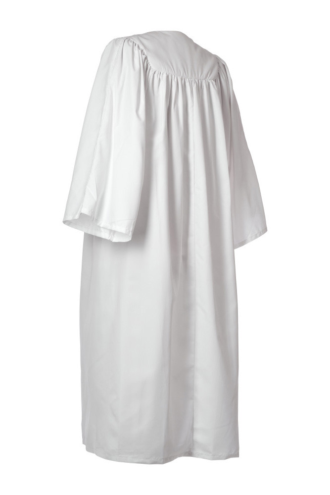 Choir Robe White Zip Gown Mens Priest Preacher Church Flat Pleat Graduation Lady