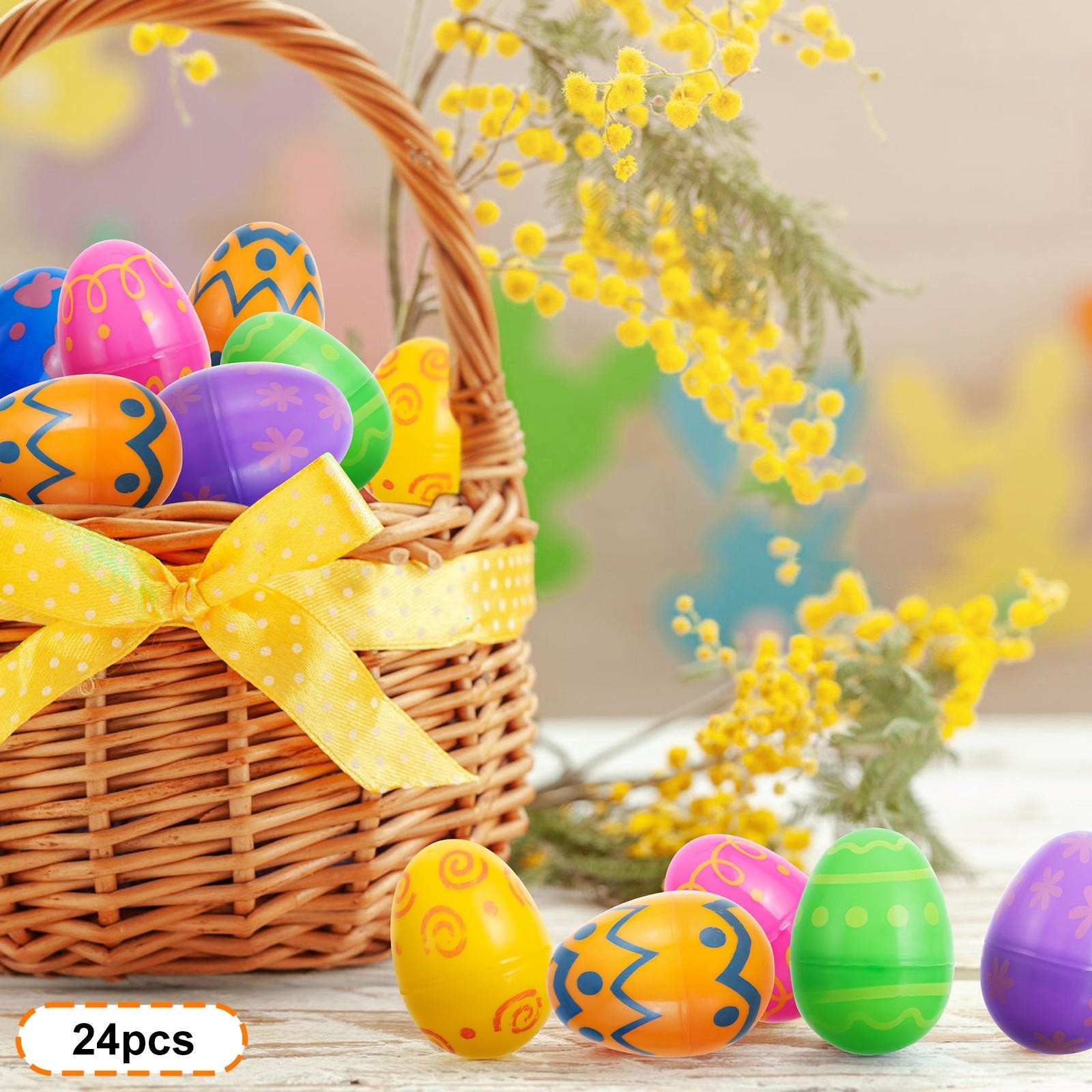 24 Pieces Fillable Easter Eggs Versatile for Easter Egg Hunt Basket Stuffers