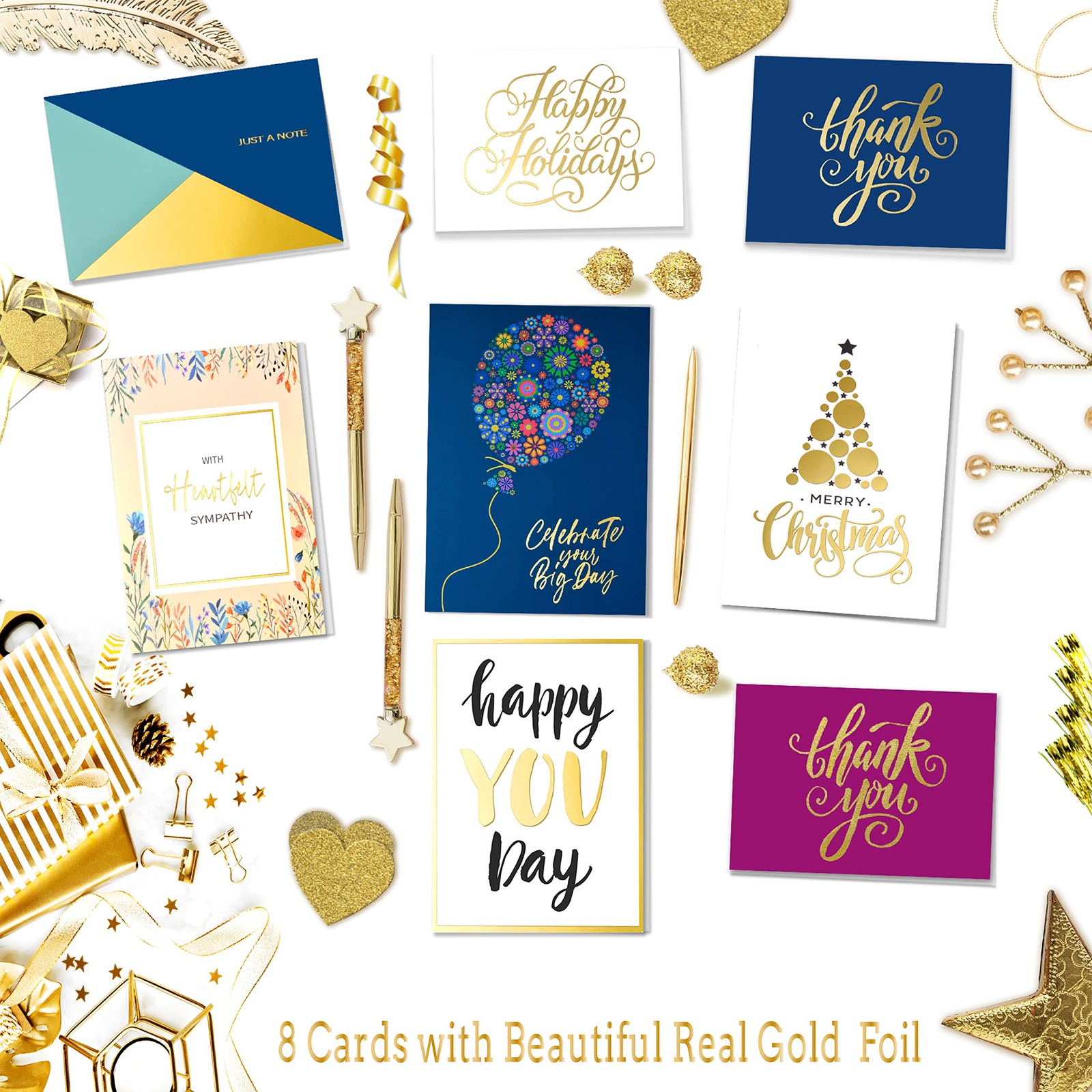 Janvale 100 All Occasion Cards Assortment Box with Color 5*7 inch, Multi