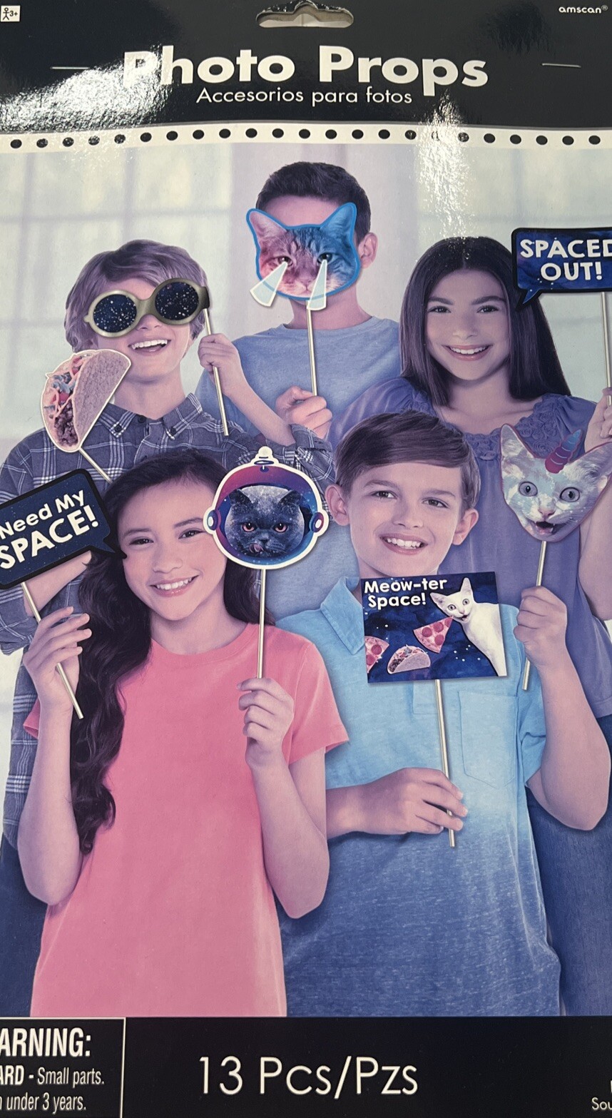 CB2- Space Cat Assorted Party Photo Props 13 Pc