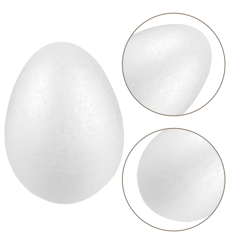 3Pcs White Foam Eggs Bulk for Crafting Easter Kids Painting and Holiday Decor