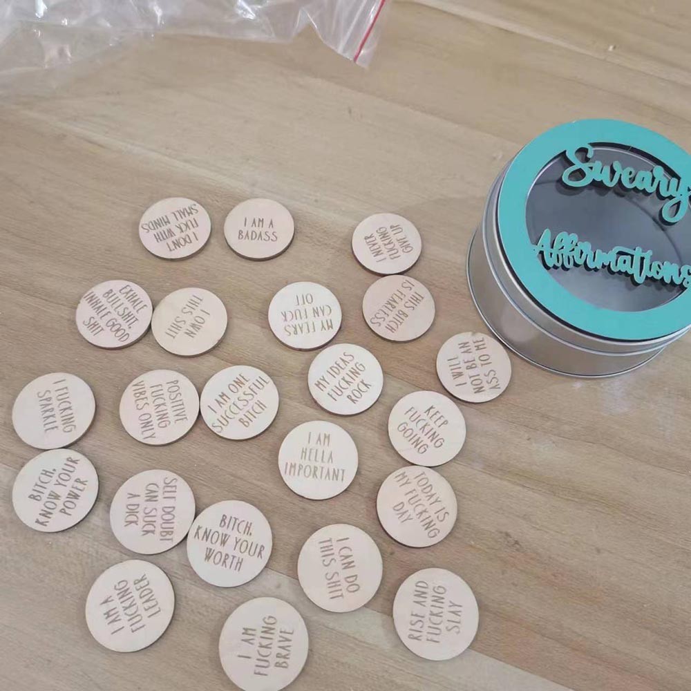 Sturdy Funny Mini Affirmation Coins – Rude Positive Chips Bold Self Care Gift