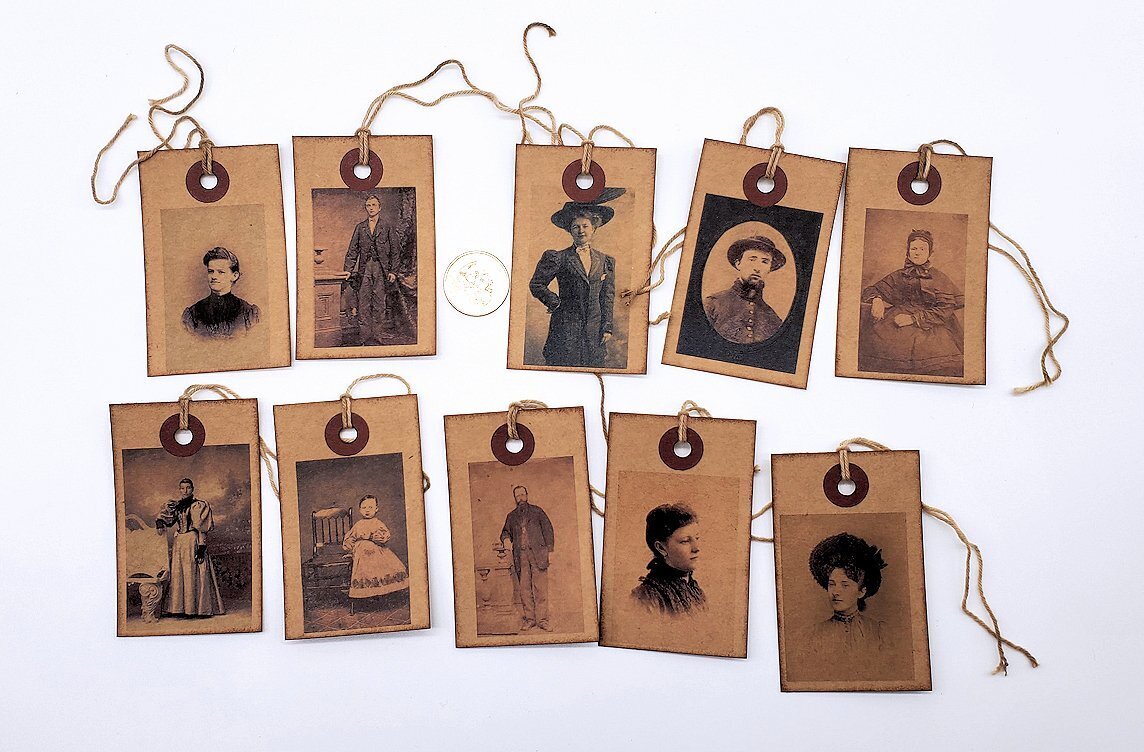 10-Vintage-Primitive-Farmhouse-Rustic-Ephemera-Kraft Cardstock-Gift-Hang-Tags