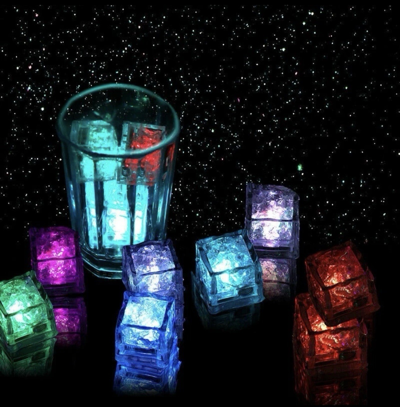 12 Pack LED Light Up Ice Cubes for Drinks, Multicolor-12PCS Brand New For Party