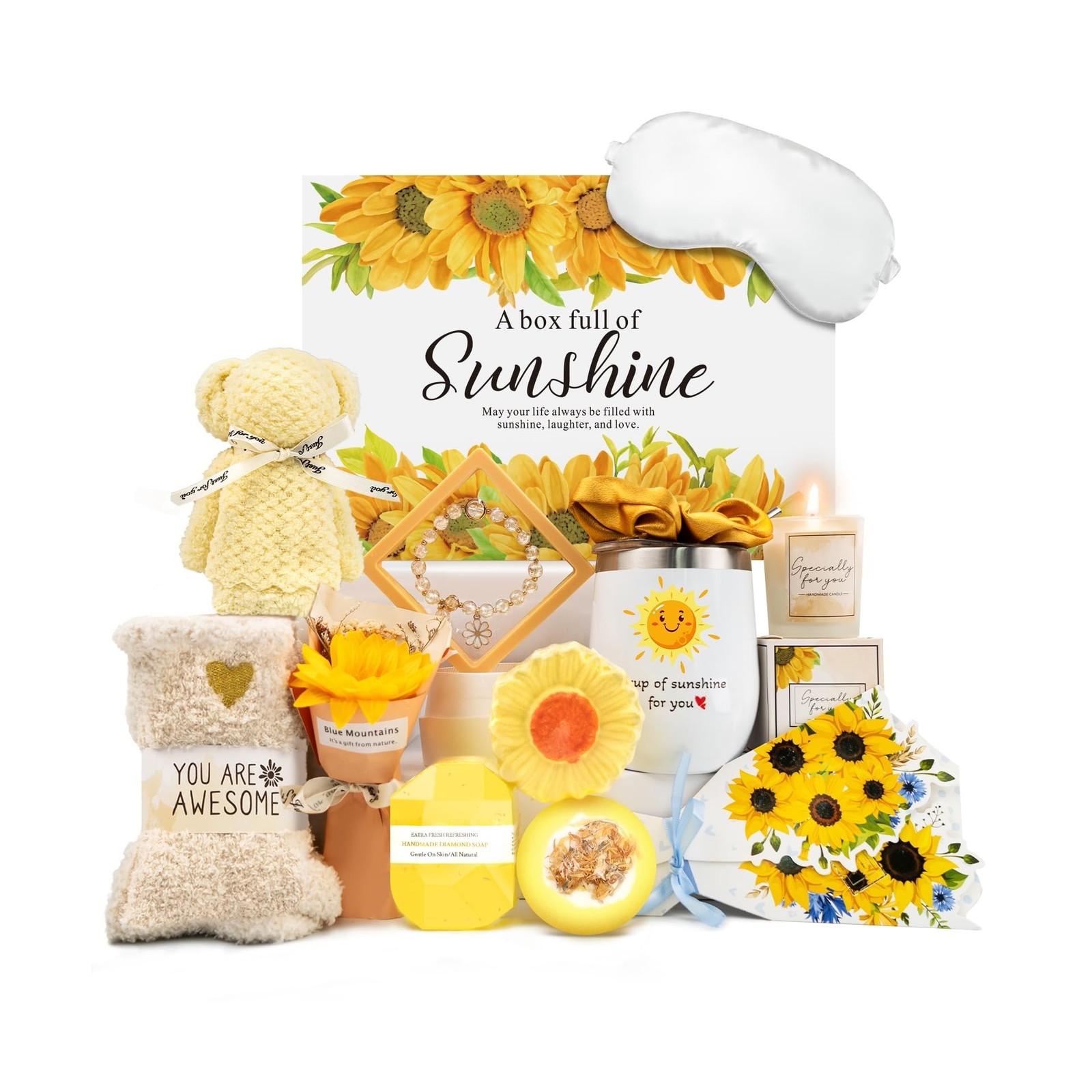 Birthday Gifts for Women, Sunflower Self-Care Package, Sending Suns… Fast Ship