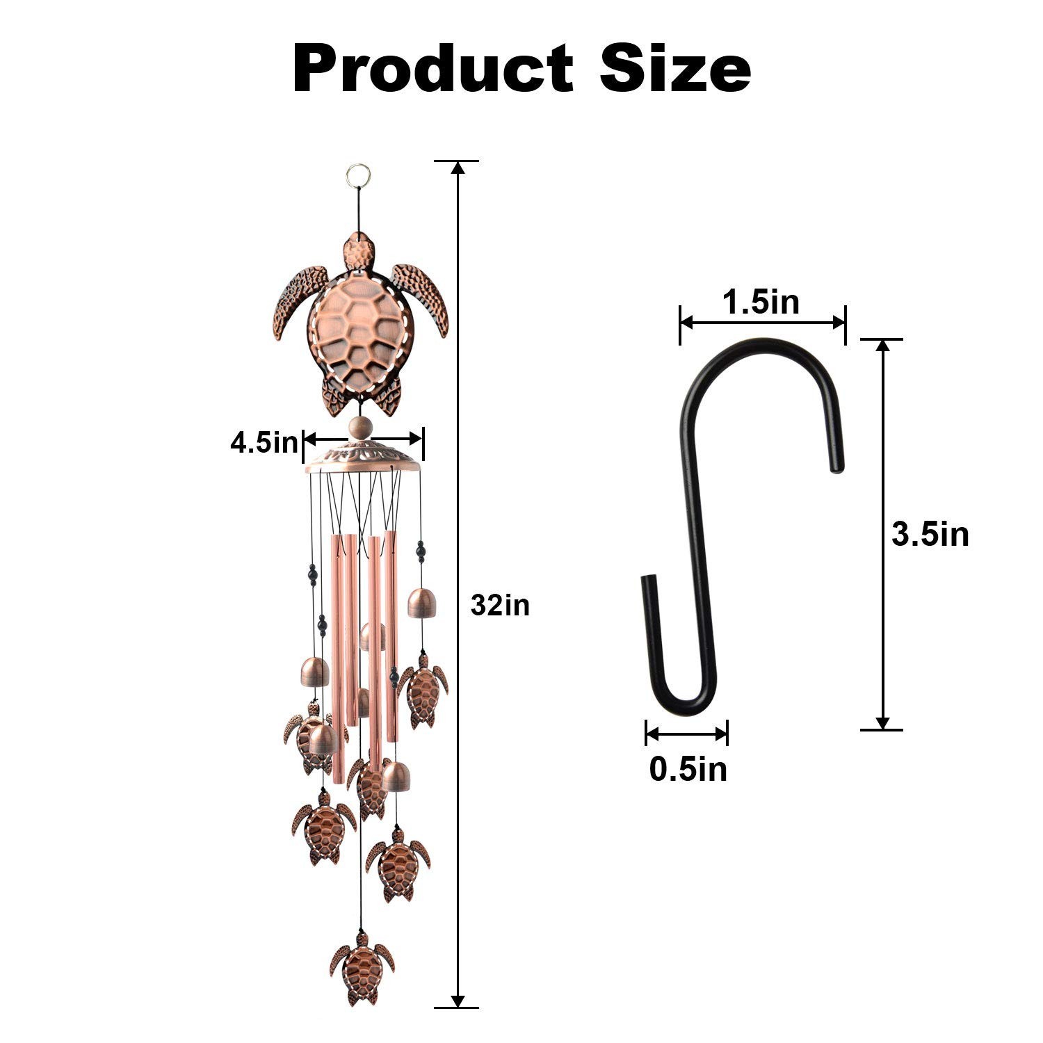 Sea Turtle Wind Chimes Outdoor, Mother Gift,Birthday Gifts for All mom/Grandm…