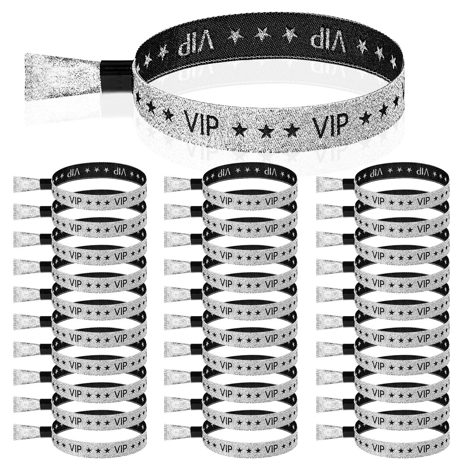 100 Pcs VIP Cloth Wristbands for Events Party Wedding Concert Fair Club