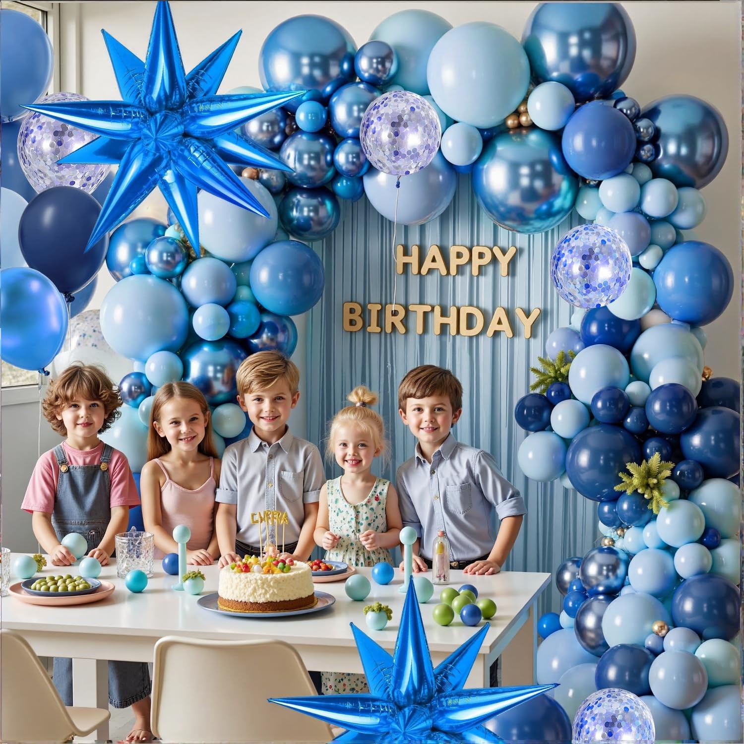 KARLURE Blue Balloons Arch Kit, 6 inches x 10 x 0.6 inches, Multi-blue