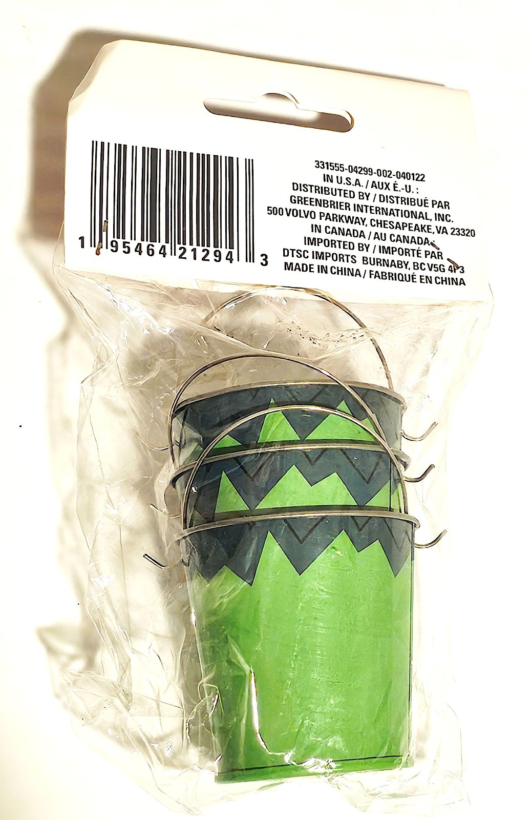 Mini Tin Pails Frankenstein 3pc Candy Party Favor Bucket, 6 Inch, Small Gifts