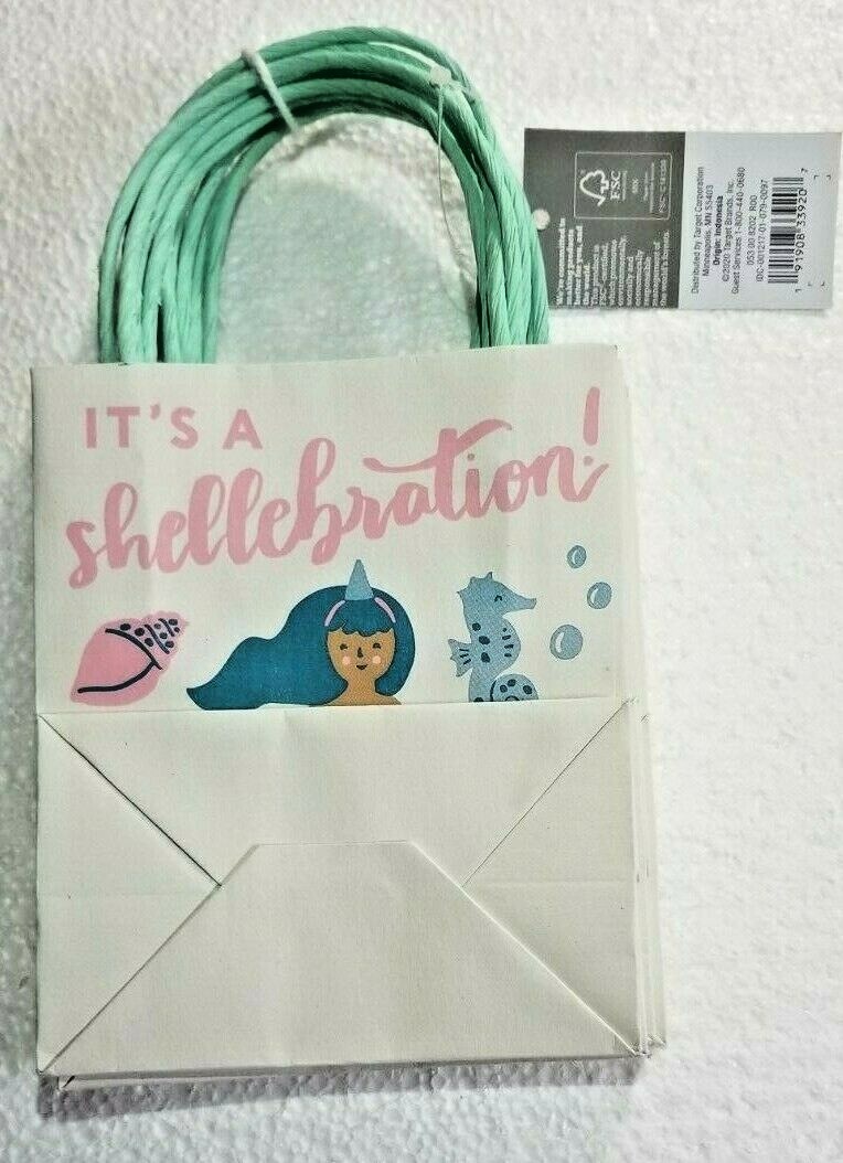 MERMAID Treat Favor Bags It’s A Shellebration Paper Party 6 Count Beach