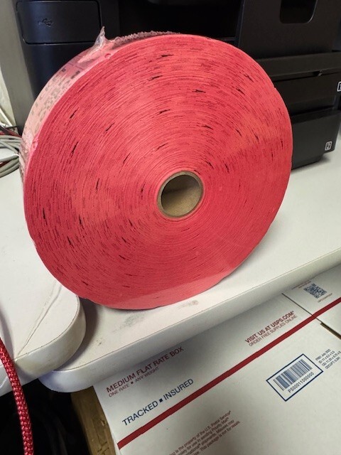 Creative Converting Red Double Roll Raffle Tickets 2000 Tickets Per Roll New!!!