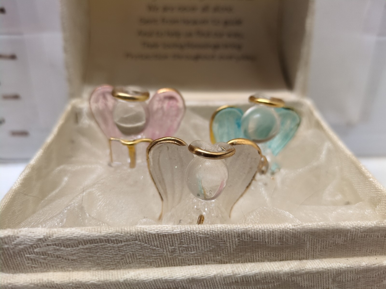 Set 3 Glass Guardian Angels Gift with Verse – Blessings Box
