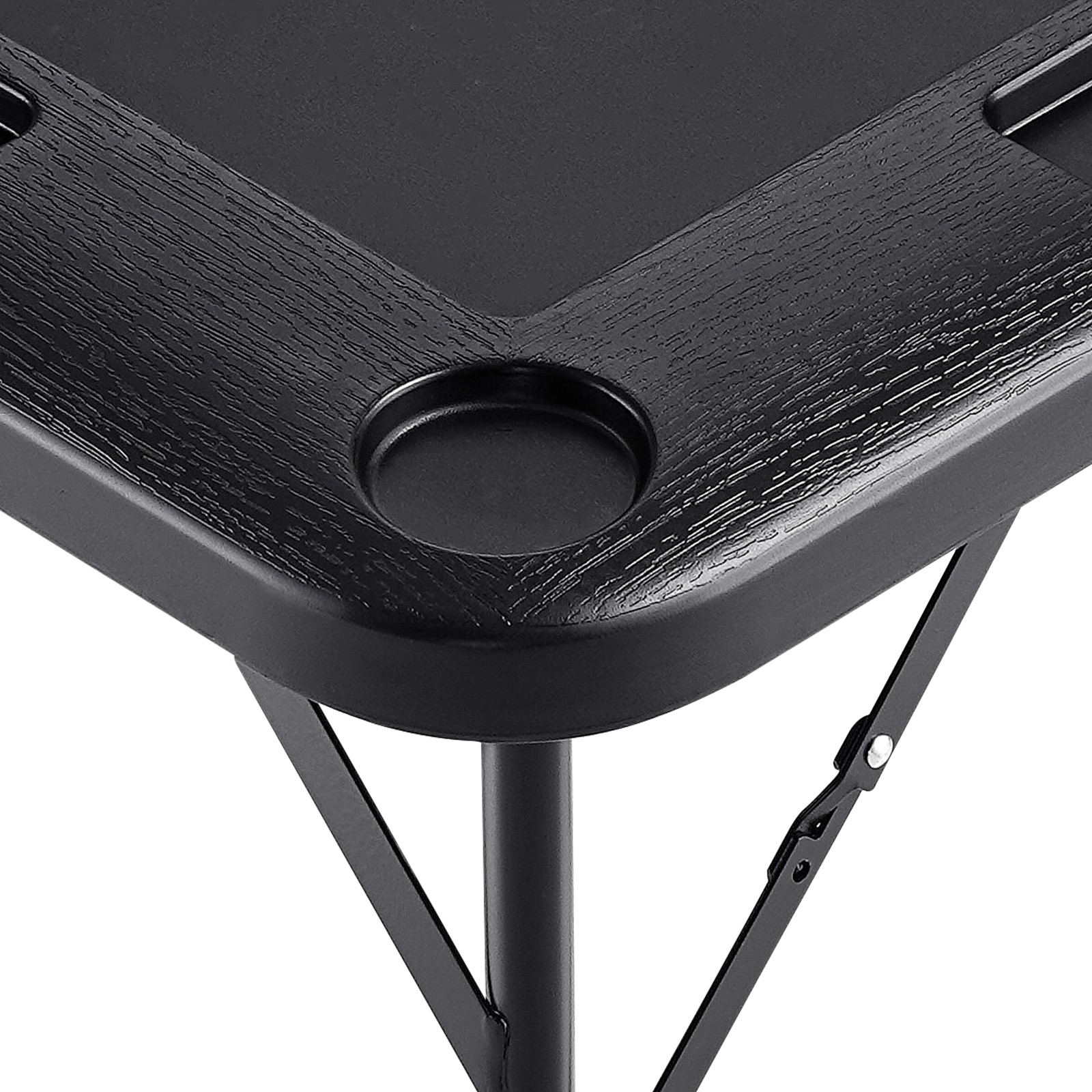 Mahjong Table 4 Player Folding Card Game Table with Cup Holders Black