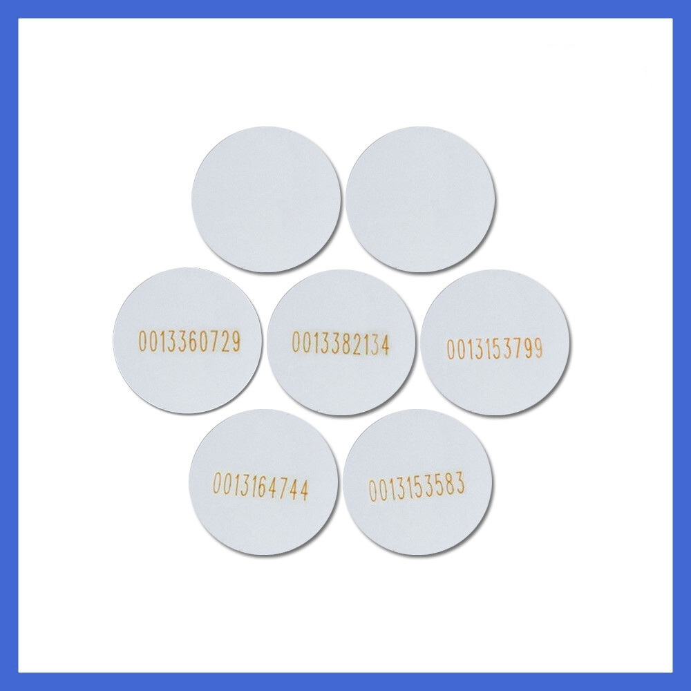 100Pcs 125KHz EM4100 ID RFID compatible cards Φ25mm Printed number/