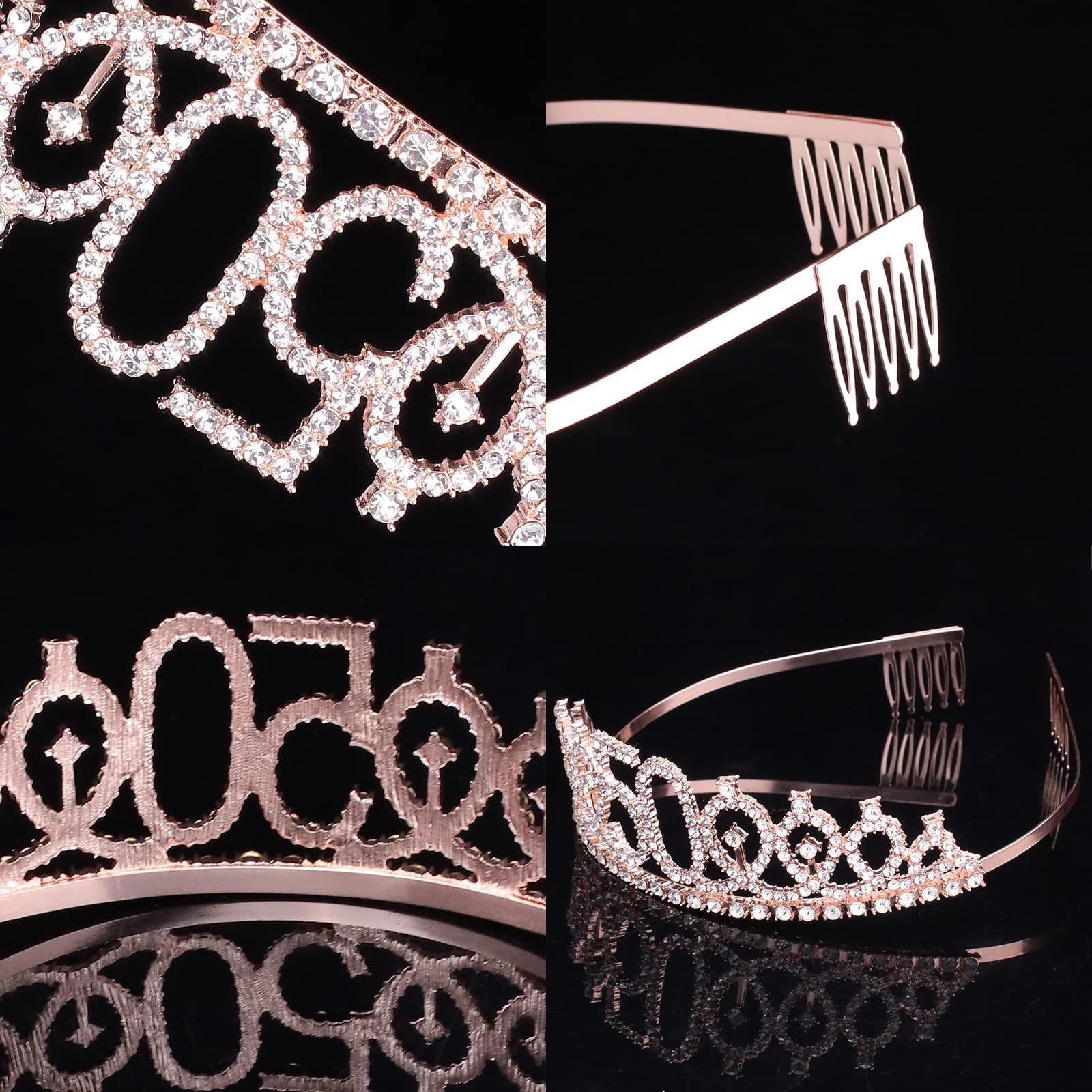 CIEHER 50th Birthday Crown + 50 & Fabulous 2 Piece Set, Sash & Tiara Set