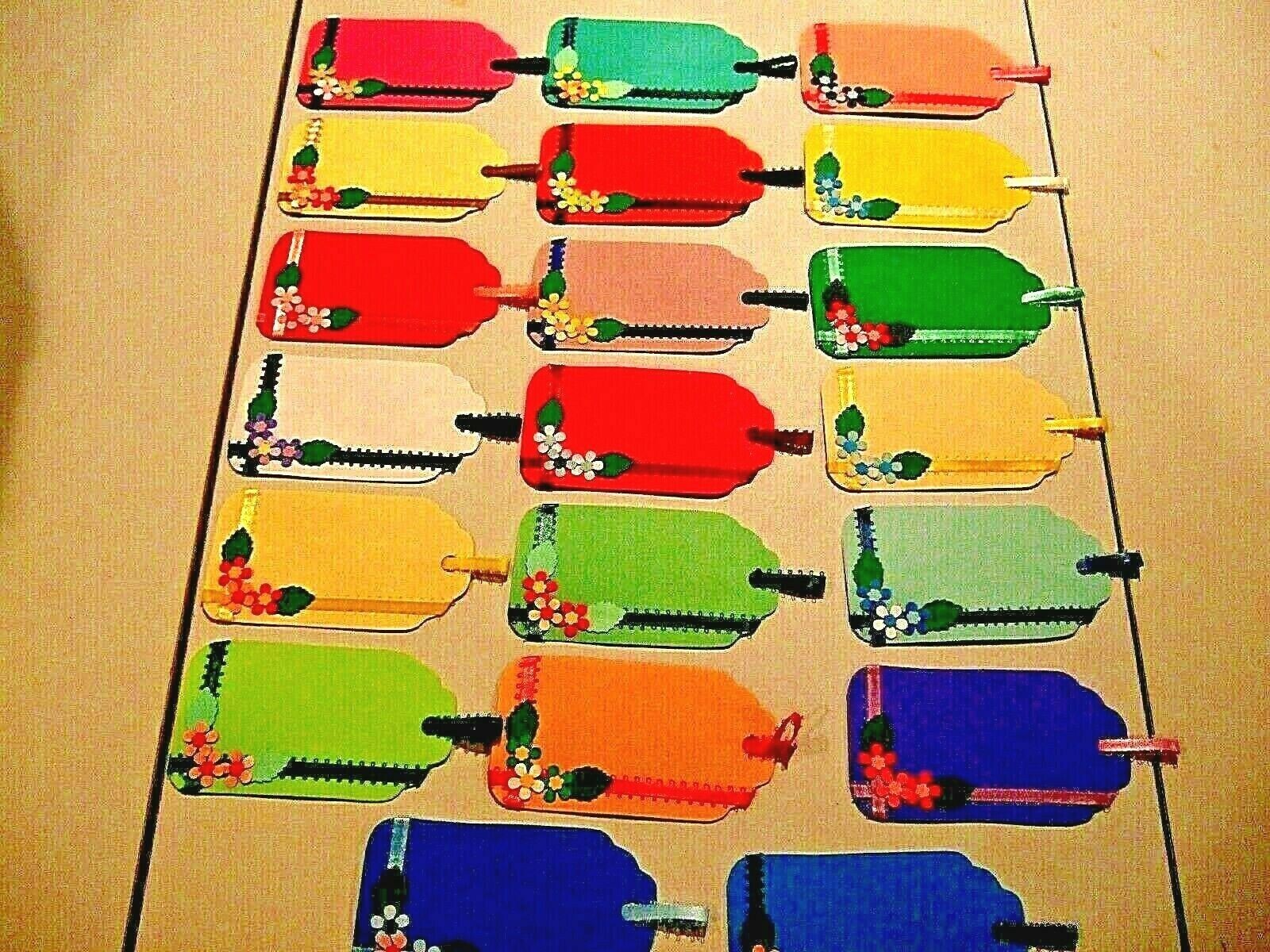 Lot of 20 Large Handmade Embellished Scrapbooking Tags – Primary Colors #58- NEW