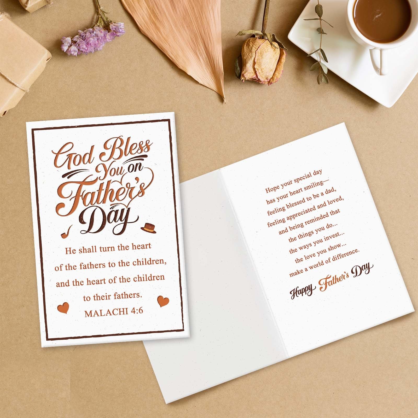 hvdler Religious Father’s Day Card, Bible 8.3 inches by 5.3 inches,