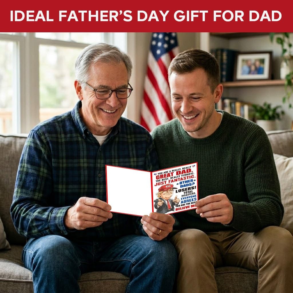 Funny Trump Father’s Day Card – Hilarious & Heartfelt for A6, multicolor