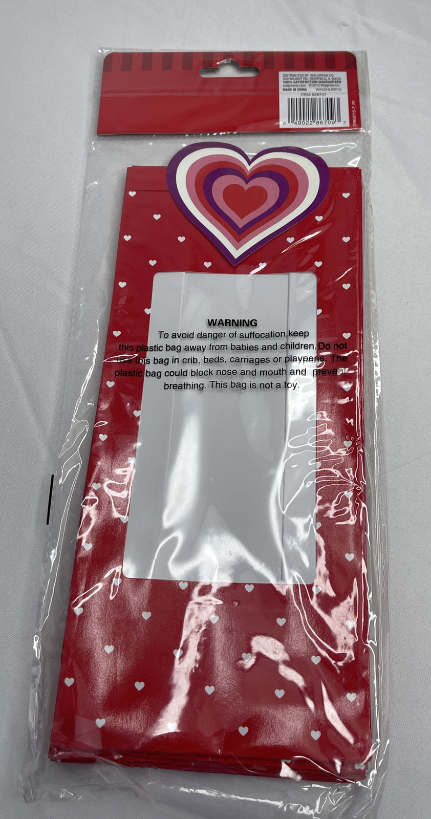 Be Love Valentine Treat Bags. 6 Count.