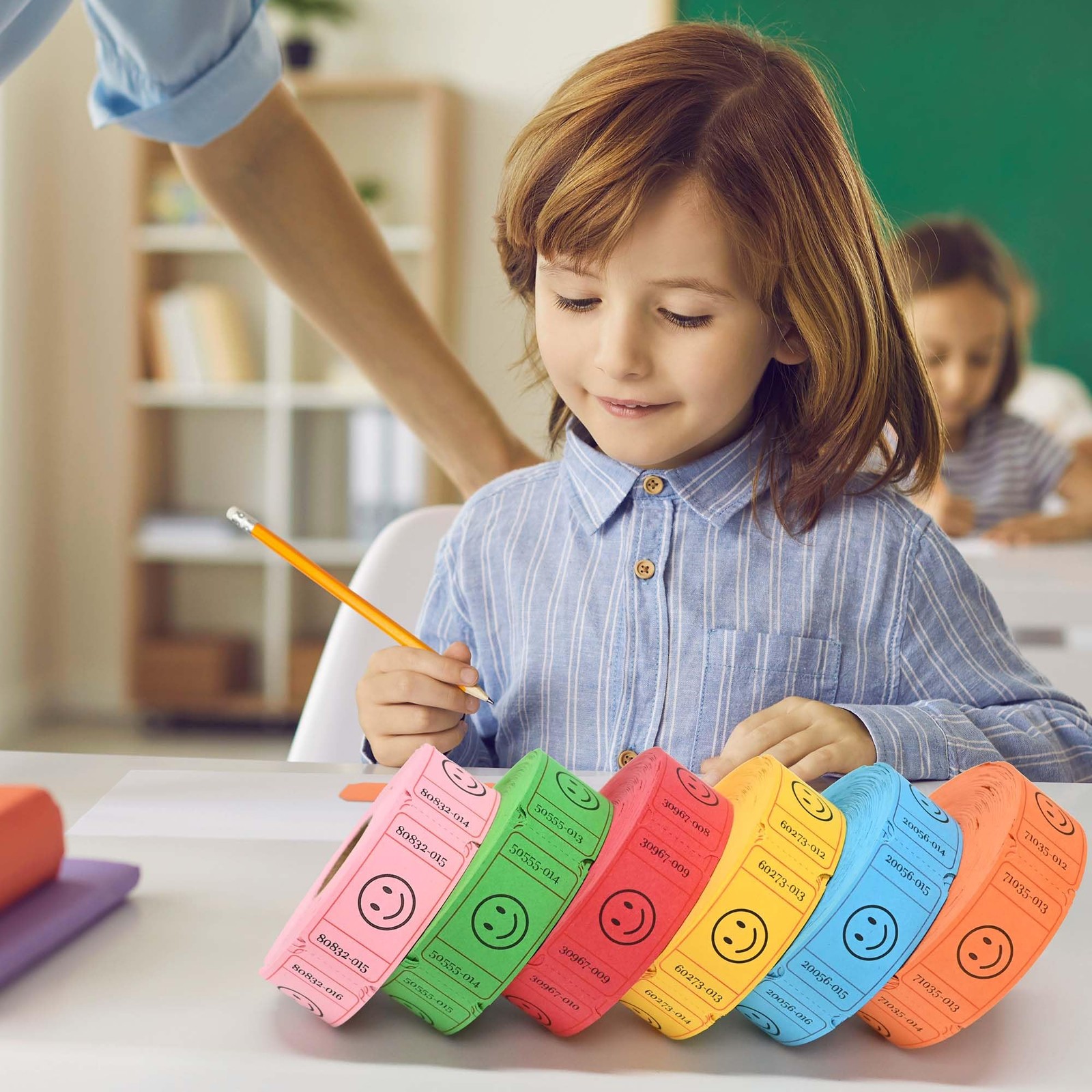 3000 Pack Raffle Tickets, 6 Assorted Colors, Easy-Tear .Numbered Smile Single…