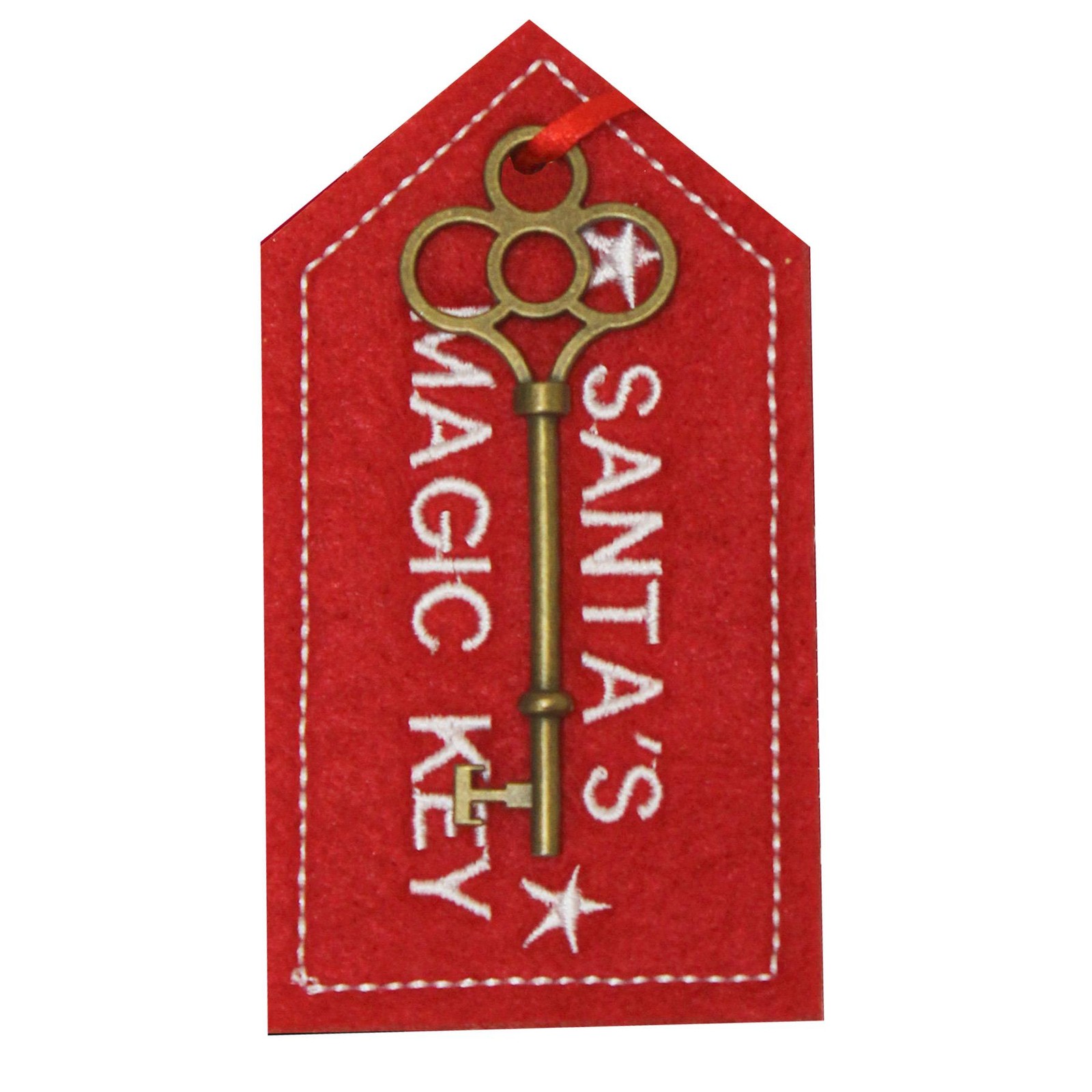 Christmas Santa’s Magic Key 6cm Metal key with Felt Keyring