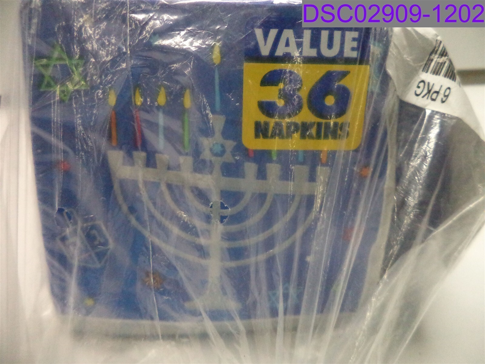 Qty = 216 (6 Packs of 36): Amscan Eight Happy Nights Napkins P/N 702199